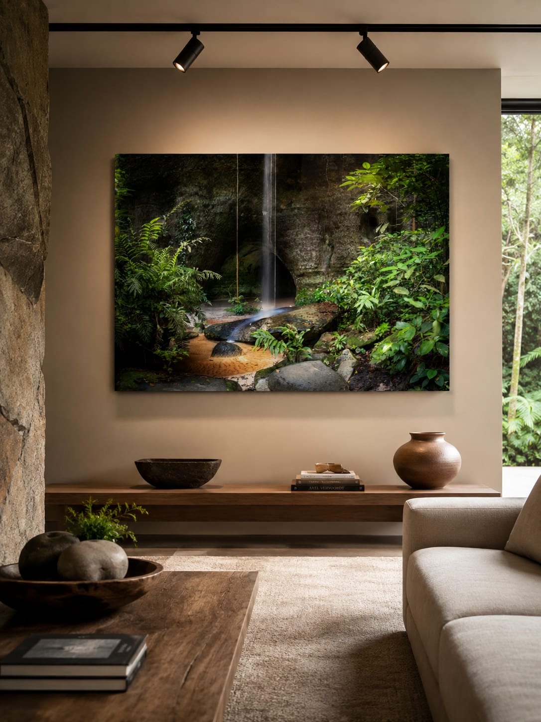Ambientação da obra Caverna do Maroaga 1 em um interior (visualização 1)