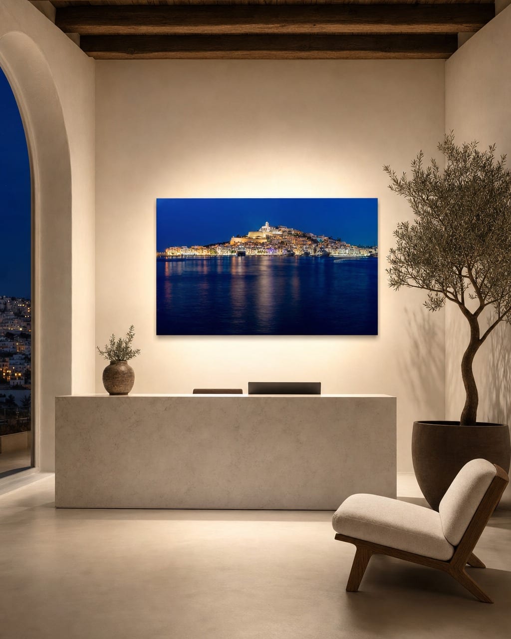 Ambientação da obra Dalt Vila e Iates, Entre o Medieval e o Moderno em um interior (visualização 1)