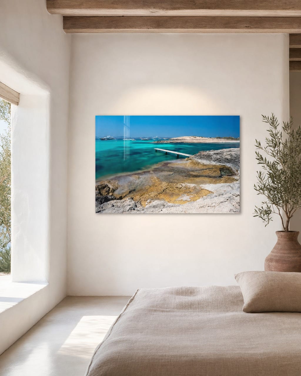 Ambientação da obra Azul de Es Molí em um interior (visualização 1)