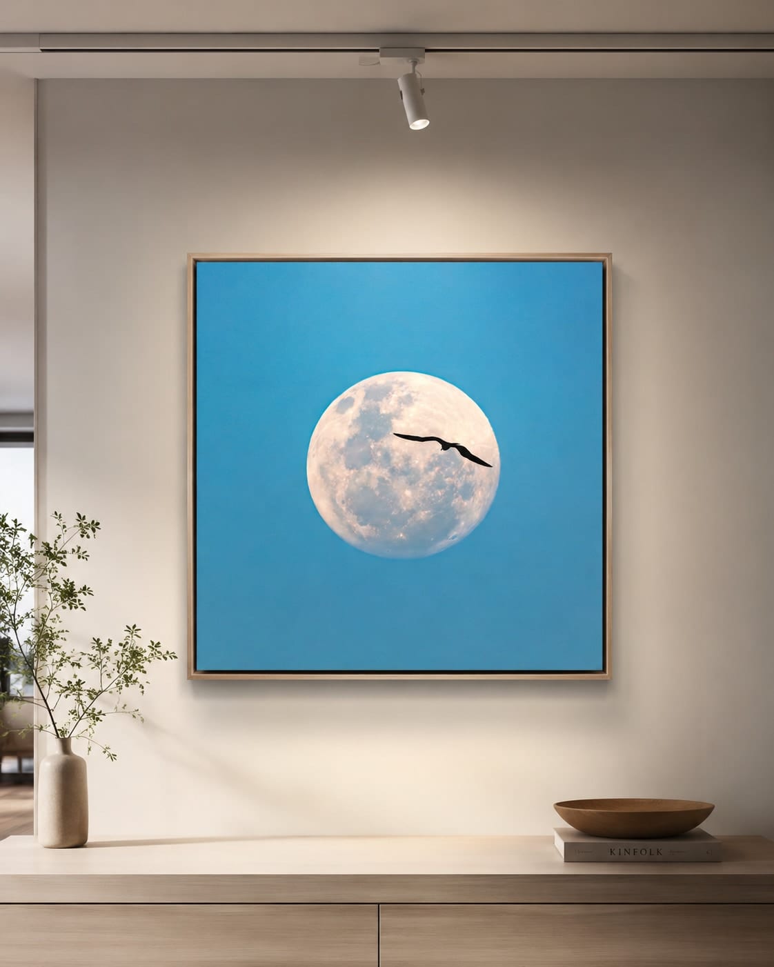 Ambientação da obra Fly Me to The Moon 1 em um interior (visualização 1)