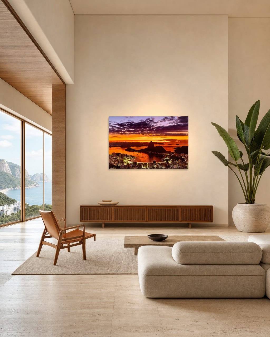 Ambientação de uma obra no formato Gallery, de 75 a 120 cm no lado maior.