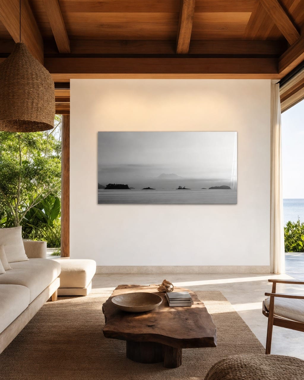 Ambientação da obra Primeira Luz em Angra P&B em um interior (visualização 1)