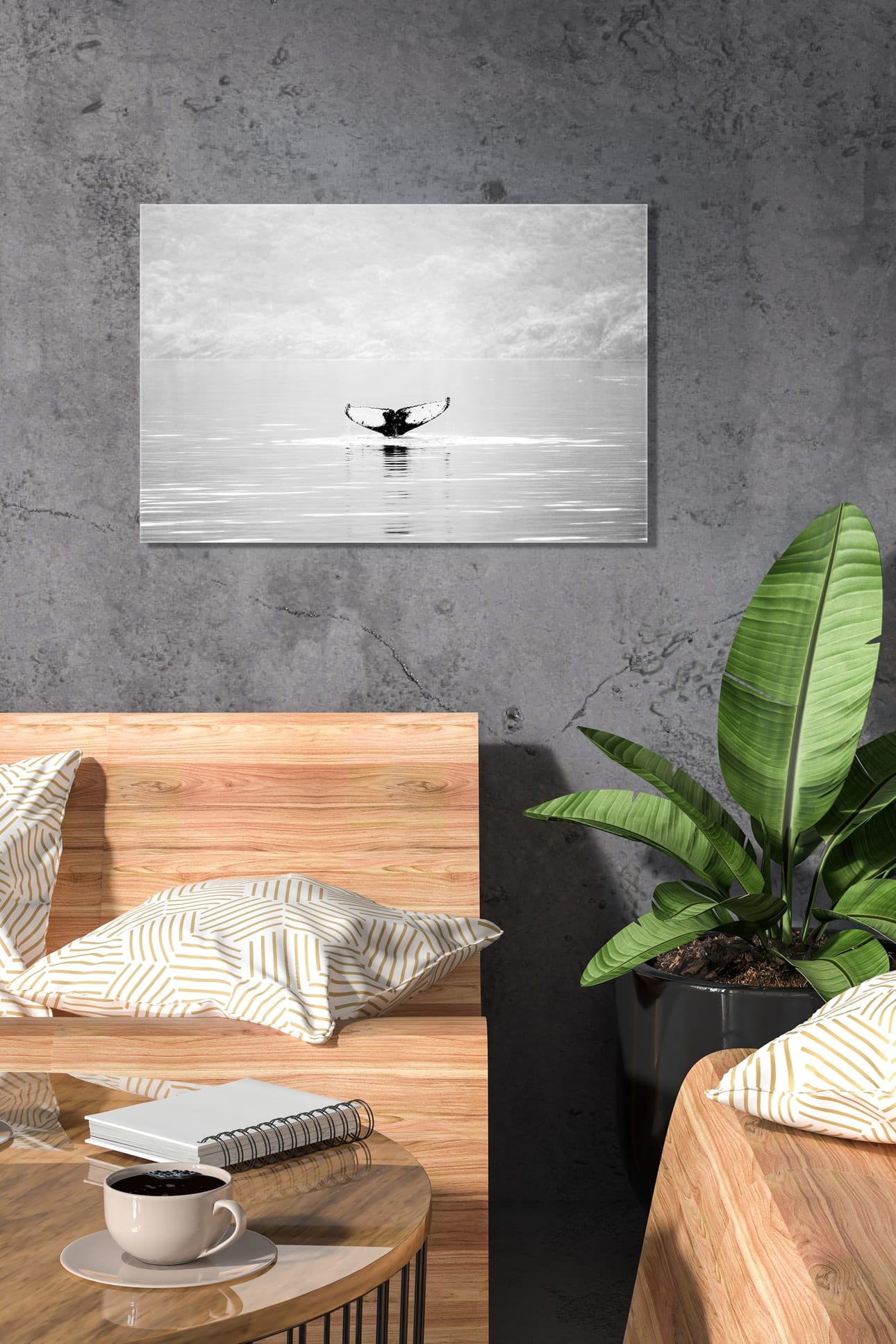 Ambientação da obra Tail Mist em um interior (visualização 1)
